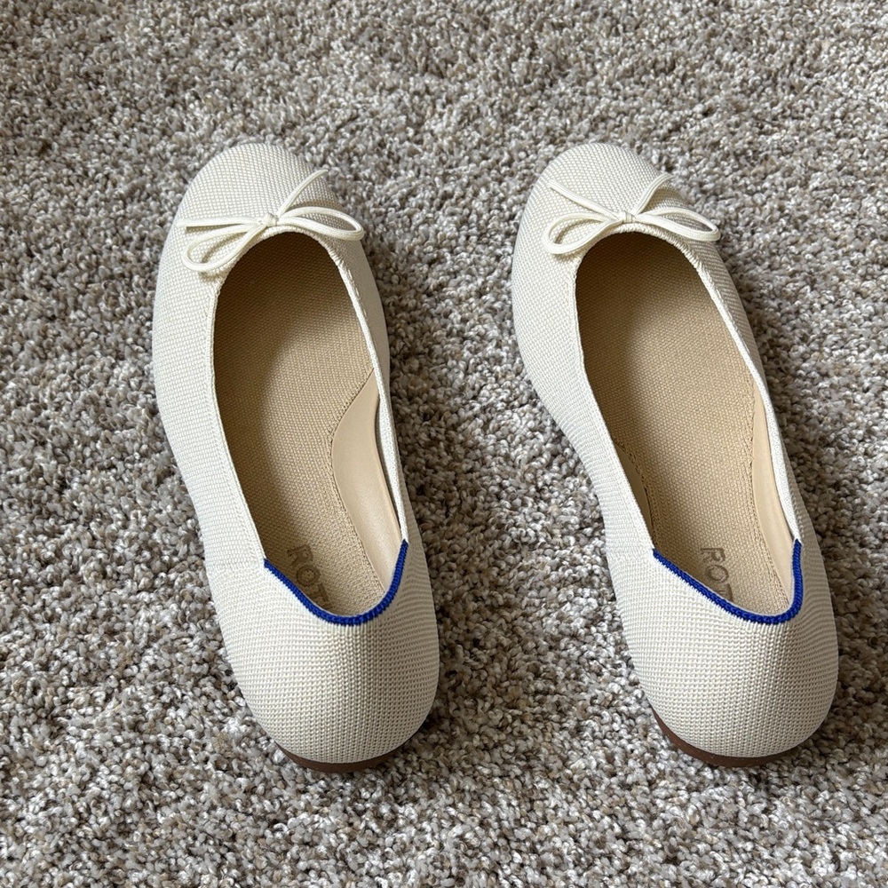 Rothy's Cream Ballet Flats with Bow size 9 - Picture 4 of 6